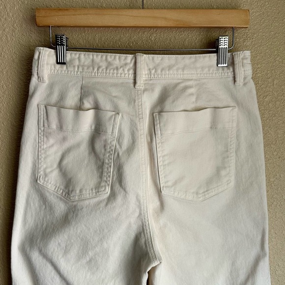 GAP High Rise Wide Leg Crop Ivory Raw Hem 6 Tall EUC - Picture 7 of 12